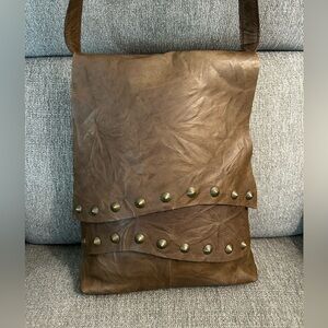 H.J. de Rooy Leather Brown Genuine Leather Crossbody Bag